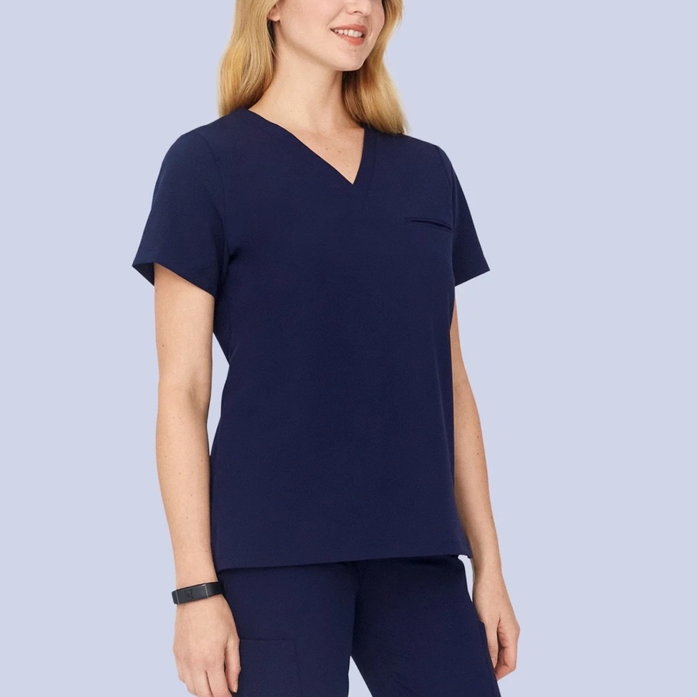 Navy Mandala Scrubs Top